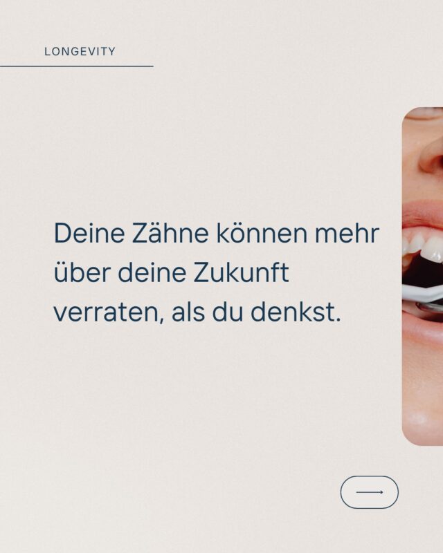 Was haben deine Zähne mit deiner Zukunft zu tun?
Mehr, als viele denken.Während die meisten nur auf ein schönes Lächeln achten, können gesundes Zahnfleisch, stabile Knochen und entzündungsfreie Zähne wichtige Faktoren für langfristige Gesundheit sein.Deshalb schauen wir nicht nur nach Löchern.
Wir schauen weiter.
Für gesunde Zähne.
Für mehr Lebensqualität.
Für ein gesundes Älterwerden.Longevity beginnt im Mund.#dentalexcellence #zahnarztpraxis #meiningen #longevity
